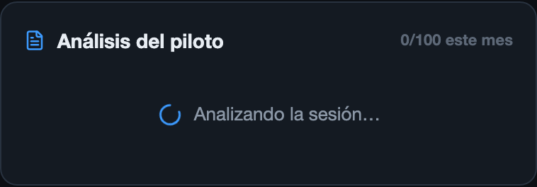 Botón Generar análisis reemplazado por un spinner y el texto 'Analizando la sesión…' mientras se llama a la IA