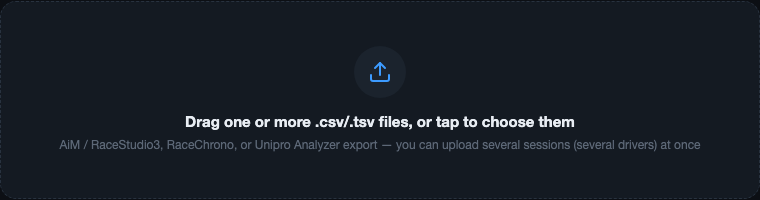 File upload drop zone in the Analysis tab